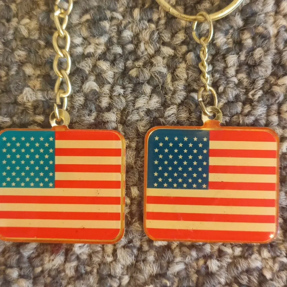 Veteran keychain American flag set of 2